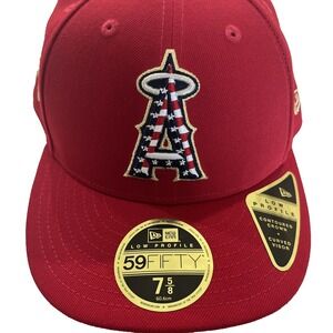 Los Angeles Angels 4th July Flag‎ Logo USA Side Patch New Era 59FIFTY 7 5/8 NWT